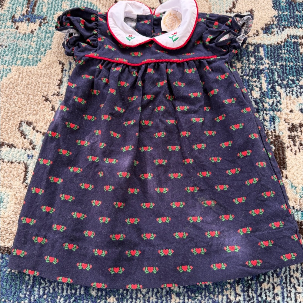 The Beaufort Bonnet Company Navy Dress with Red and Green Details
